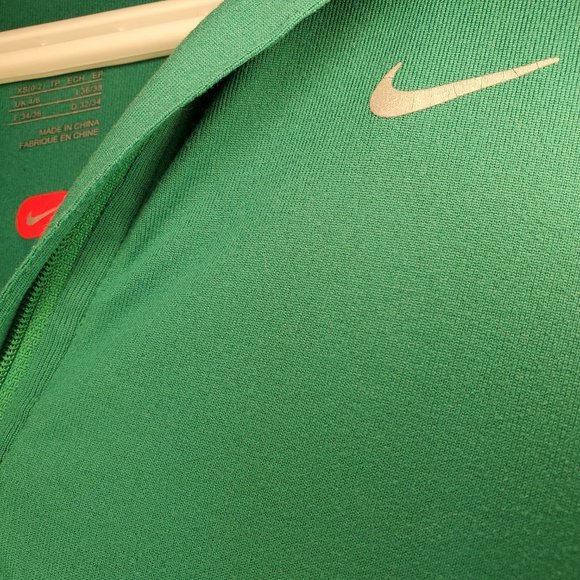 Nike FitDRY Half-Zip Women's Long-Sleeve Green Top in XS - Picture 10 of 10